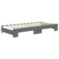vidaXL Divano Letto Estraibile Materassi Grigio Scuro 90x200cm Tessuto vidaXL Divano Letto Estraibile Materassi Grigio Scuro 90x200cm Tessuto