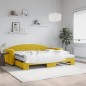 vidaXL Divano Letto Estraibile con Materassi Giallo 90x200 cm Velluto vidaXL Divano Letto Estraibile con Materassi Giallo 90x200 cm Velluto