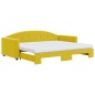 vidaXL Divano Letto Estraibile con Materassi Giallo 90x200 cm Velluto vidaXL Divano Letto Estraibile con Materassi Giallo 90x200 cm Velluto