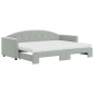 vidaXL Divano Letto Estraibile Materassi Grigio Chiaro 80x200 Velluto vidaXL Divano Letto Estraibile Materassi Grigio Chiaro 80x200 Velluto