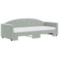 vidaXL Divano Letto Estraibile Materassi Grigio Chiaro 80x200 Velluto vidaXL Divano Letto Estraibile Materassi Grigio Chiaro 80x200 Velluto