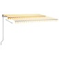 Tenda Automatica con Sensore Vento LED 400x300 cm Gialla Bianca