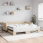 vidaXL Divano Letto Estraibile con Materassi Crema 100x200 cm Tessuto vidaXL Divano Letto Estraibile con Materassi Crema 100x200 cm Tessuto