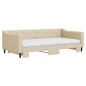 vidaXL Divano Letto Estraibile con Materassi Crema 100x200 cm Tessuto vidaXL Divano Letto Estraibile con Materassi Crema 100x200 cm Tessuto