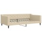 vidaXL Divano Letto Estraibile con Materassi Crema 100x200 cm Tessuto vidaXL Divano Letto Estraibile con Materassi Crema 100x200 cm Tessuto
