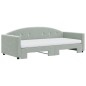 vidaXL Divano Letto Estraibile Materassi Grigio Chiaro 90x190 Velluto