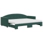 vidaXL Divano Letto Estraibile Materassi Verde Scuro 80x200 Velluto vidaXL Divano Letto Estraibile Materassi Verde Scuro 80x200 Velluto