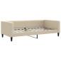vidaXL Divano Letto Estraibile con Materassi Crema 100x200 cm Tessuto