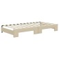 vidaXL Divano Letto Estraibile con Materassi Crema 100x200 cm Tessuto