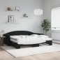 vidaXL Divano Letto Estraibile con Materassi Nero 90x200 cm Velluto vidaXL Divano Letto Estraibile con Materassi Nero 90x200 cm Velluto