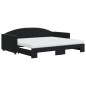 vidaXL Divano Letto Estraibile con Materassi Nero 90x200 cm Velluto vidaXL Divano Letto Estraibile con Materassi Nero 90x200 cm Velluto