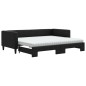 vidaXL Divano Letto Estraibile con Materassi Nero 90x190 cm in Tessuto vidaXL Divano Letto Estraibile con Materassi Nero 90x190 cm in Tessuto