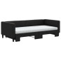 vidaXL Divano Letto Estraibile con Materassi Nero 90x190 cm in Tessuto vidaXL Divano Letto Estraibile con Materassi Nero 90x190 cm in Tessuto