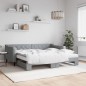 vidaXL Divano Letto Estraibile Materassi Grigio Chiaro 90x190 Tessuto