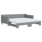 vidaXL Divano Letto Estraibile Materassi Grigio Chiaro 90x190 Tessuto