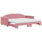 vidaXL Divano Letto Estraibile con Materassi Rosa 90x200 cm Velluto vidaXL Divano Letto Estraibile con Materassi Rosa 90x200 cm Velluto
