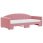 vidaXL Divano Letto Estraibile con Materassi Rosa 90x200 cm Velluto vidaXL Divano Letto Estraibile con Materassi Rosa 90x200 cm Velluto