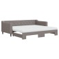 vidaXL Divano Letto Estraibile con Materassi Tortora 90x200 cm Tessuto vidaXL Divano Letto Estraibile con Materassi Tortora 90x200 cm Tessuto