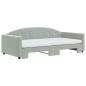 vidaXL Divano Letto Estraibile Materassi Grigio Chiaro 100x200 Velluto vidaXL Divano Letto Estraibile Materassi Grigio Chiaro 100x200 Velluto