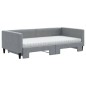 vidaXL Divano Letto Estraibile Materassi Grigio Chiaro 100x200 Tessuto vidaXL Divano Letto Estraibile Materassi Grigio Chiaro 100x200 Tessuto