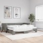vidaXL Divano Letto Estraibile Materassi Grigio Scuro 90x190cm Tessuto vidaXL Divano Letto Estraibile Materassi Grigio Scuro 90x190cm Tessuto