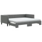 vidaXL Divano Letto Estraibile Materassi Grigio Scuro 90x190cm Tessuto vidaXL Divano Letto Estraibile Materassi Grigio Scuro 90x190cm Tessuto