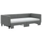 vidaXL Divano Letto Estraibile Materassi Grigio Scuro 90x190cm Tessuto vidaXL Divano Letto Estraibile Materassi Grigio Scuro 90x190cm Tessuto