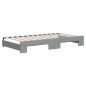 vidaXL Divano Letto Estraibile Materassi Grigio Chiaro 100x200 Tessuto vidaXL Divano Letto Estraibile Materassi Grigio Chiaro 100x200 Tessuto