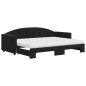 vidaXL Divano Letto Estraibile con Materassi Nero 80x200 cm Velluto vidaXL Divano Letto Estraibile con Materassi Nero 80x200 cm Velluto