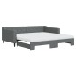 vidaXL Divano Letto Estraibile Materassi Grigio Scuro 100x200 Tessuto vidaXL Divano Letto Estraibile Materassi Grigio Scuro 100x200 Tessuto