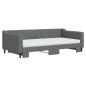 vidaXL Divano Letto Estraibile Materassi Grigio Scuro 100x200 Tessuto vidaXL Divano Letto Estraibile Materassi Grigio Scuro 100x200 Tessuto