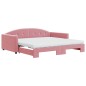 vidaXL Divano Letto Estraibile con Materassi Rosa 100x200 cm Velluto