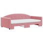 vidaXL Divano Letto Estraibile con Materassi Rosa 100x200 cm Velluto