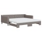 vidaXL Divano Letto Estraibile con Materassi Tortora 100x200cm Tessuto vidaXL Divano Letto Estraibile con Materassi Tortora 100x200cm Tessuto