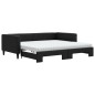 vidaXL Divano Letto Estraibile con Materassi Nero 100x200 cm Tessuto vidaXL Divano Letto Estraibile con Materassi Nero 100x200 cm Tessuto