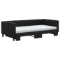 vidaXL Divano Letto Estraibile con Materassi Nero 100x200 cm Tessuto vidaXL Divano Letto Estraibile con Materassi Nero 100x200 cm Tessuto