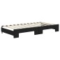 vidaXL Divano Letto Estraibile con Materassi Nero 100x200 cm Tessuto vidaXL Divano Letto Estraibile con Materassi Nero 100x200 cm Tessuto