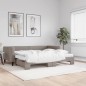 vidaXL Divano Letto Estraibile con Materassi Tortora 90x200 cm Tessuto vidaXL Divano Letto Estraibile con Materassi Tortora 90x200 cm Tessuto