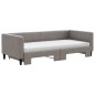vidaXL Divano Letto Estraibile con Materassi Tortora 90x200 cm Tessuto vidaXL Divano Letto Estraibile con Materassi Tortora 90x200 cm Tessuto