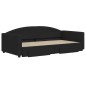 vidaXL Divano Letto Estraibile con Cassetti Nero 100x200 cm in Tessuto