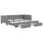 vidaXL Divano Letto Estraibile Cassetti Grigio Chiaro 90x190cm Tessuto vidaXL Divano Letto Estraibile Cassetti Grigio Chiaro 90x190cm Tessuto