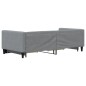 vidaXL Divano Letto Estraibile Cassetti Grigio Chiaro 90x190cm Tessuto vidaXL Divano Letto Estraibile Cassetti Grigio Chiaro 90x190cm Tessuto