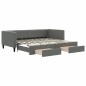 vidaXL Divano Letto Estraibile Cassetti Grigio Scuro 90x200cm Tessuto vidaXL Divano Letto Estraibile Cassetti Grigio Scuro 90x200cm Tessuto