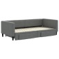 vidaXL Divano Letto Estraibile Cassetti Grigio Scuro 90x200cm Tessuto vidaXL Divano Letto Estraibile Cassetti Grigio Scuro 90x200cm Tessuto