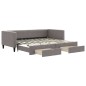 vidaXL Divano Letto Estraibile con Cassetti Tortora 90x200 cm Tessuto vidaXL Divano Letto Estraibile con Cassetti Tortora 90x200 cm Tessuto