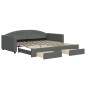 vidaXL Divano Letto Estraibile Cassetti Grigio Scuro 100x200cm Tessuto vidaXL Divano Letto Estraibile Cassetti Grigio Scuro 100x200cm Tessuto