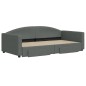 vidaXL Divano Letto Estraibile Cassetti Grigio Scuro 100x200cm Tessuto vidaXL Divano Letto Estraibile Cassetti Grigio Scuro 100x200cm Tessuto