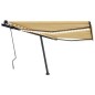 Tenda da Sole Retrattile Manuale LED 450x300 cm Gialla e Bianca Tenda da Sole Retrattile Manuale LED 450x300 cm Gialla e Bianca