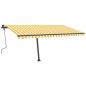 Tenda da Sole Retrattile Manuale LED 450x300 cm Gialla e Bianca Tenda da Sole Retrattile Manuale LED 450x300 cm Gialla e Bianca