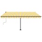 Tenda da Sole Retrattile Manuale LED 450x300 cm Gialla e Bianca Tenda da Sole Retrattile Manuale LED 450x300 cm Gialla e Bianca